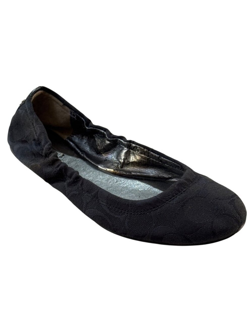 Coach Black Slip-On Flats With Signature Pattern - Womens Size 8B
